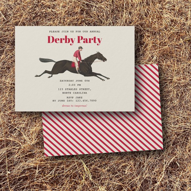 Race Horse Derby Party Equestrian Racing Birthday Invitation (Race Horse Derby Party Equestrian Racing Birthday Invitation)