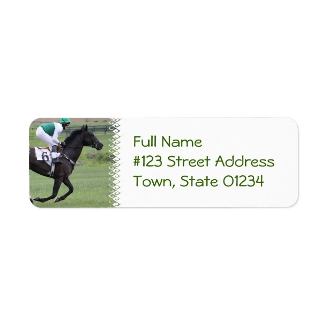 Race Horse Galloping  Mailing Labels (Front)