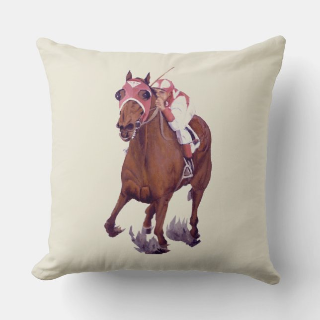 Race Horse is the Winning Thoroughbred Cushion (Front)