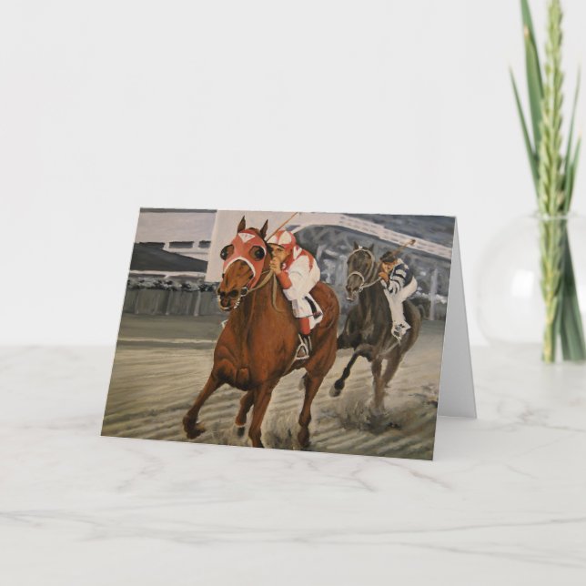 Race Horse is the Winning Thoroughbred Holiday Card (Front)