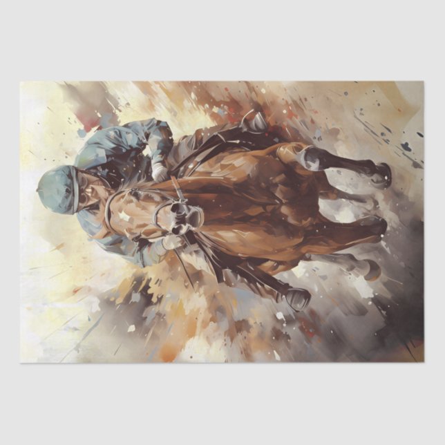 Race Horse Jockey Determination Tissue Paper (Front)