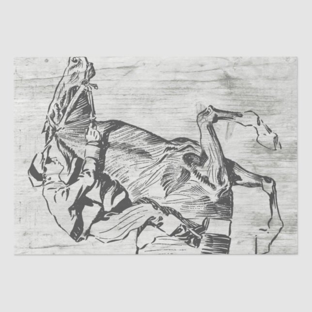 Race Horse Jockey Vintage Decoupage Tissue Paper (Front)