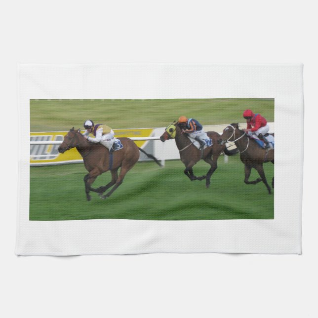 race horse, racing sports tea towel (Horizontal)