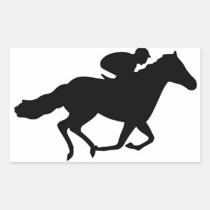 Race Horse Rectangular Sticker