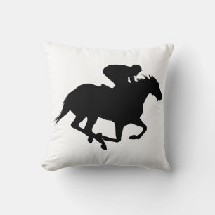 Race Horse Silhouette Cushion