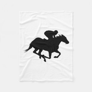 Race Horse Silhouette Fleece Blanket