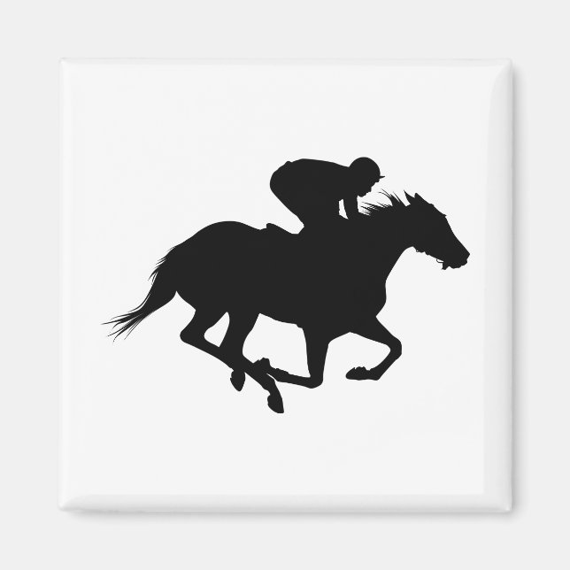 Race Horse Silhouette Magnet (Front)