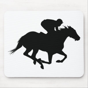 Race Horse Silhouette Mouse Mat