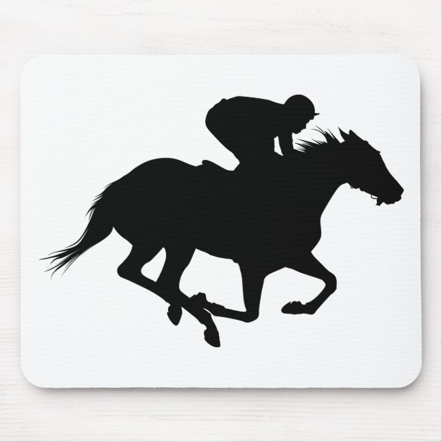 Race Horse Silhouette Mouse Mat (Front)