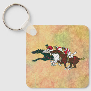 Race Horses Keychain