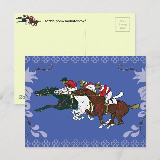 Race Horses Postcard (Front/Back)