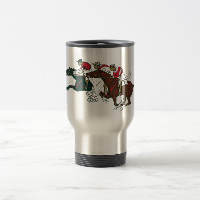 Race Horses Travel Mug (Center)