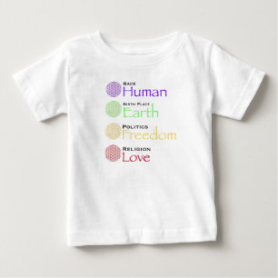 Race: Human Birthplace: Earth Politics: Freedom Re Baby T-Shirt