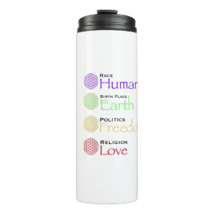 Race: Human Birthplace: Earth Politics: Freedom Re Thermal Tumbler