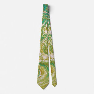 Race is On 2 Green Abstract Tie