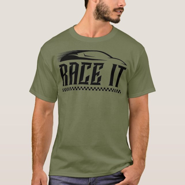 Race It Funny Racing Dirt Track Racer Mechanic T-Shirt (Front)