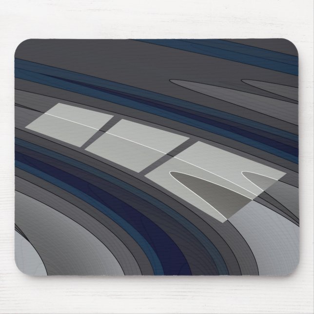Race on blue grey track mouse mat (Front)