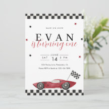 Race On Over 1st Birthday Vintage Race Car 