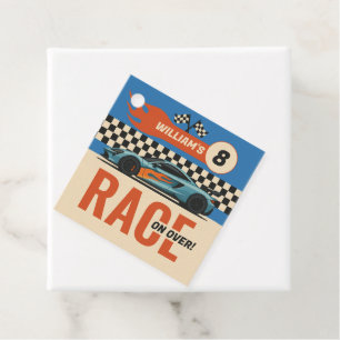 Race on Over Cool Car Race Boys Birthday Favour Tags