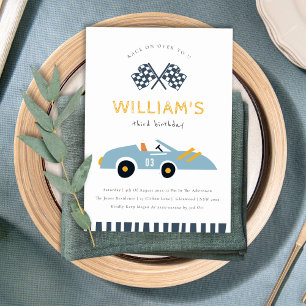 Race On Over Racing Car Any Age Birthday Invite