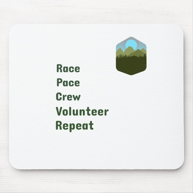 Race Pace Crew Volunteer Repeat Mouse Mat (Front)