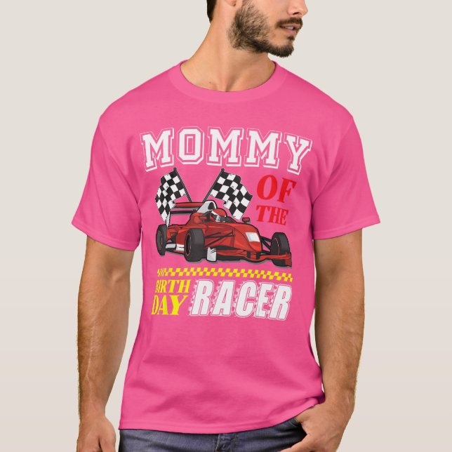 Race Party Mommy Of The Birthday Racer Racing Fami T-Shirt (Front)