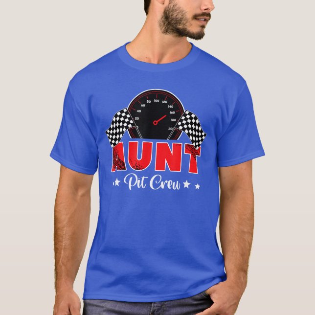 Race Racing Family Aunt Pit Crew Birthday Party Gi T-Shirt (Front)