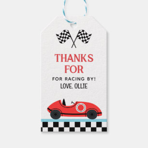 Race Red  Car Thank you For Racin By  Gift Tags