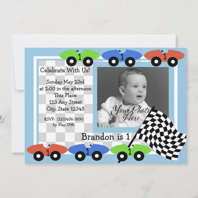 Race Time/ Photo Invitation (Front)