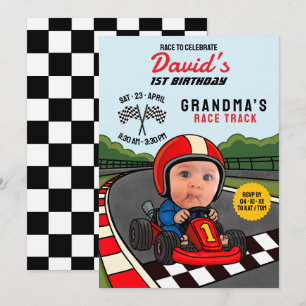 Race to Celebrate! Custom 1st Birthday Invitation