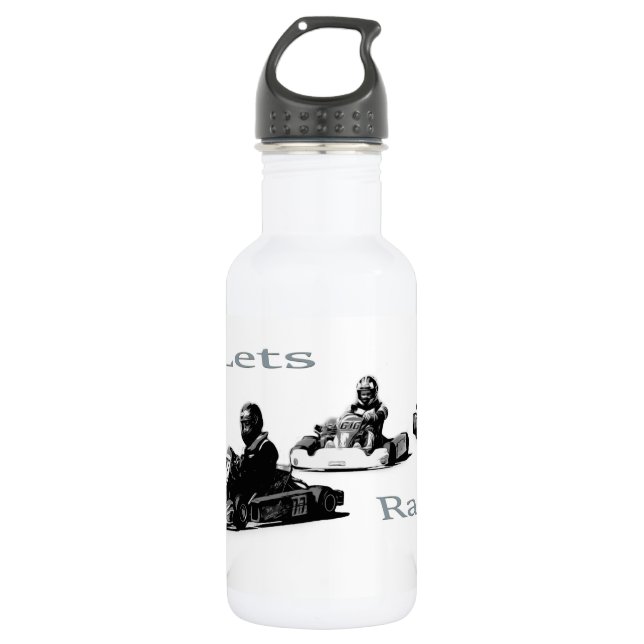 Race to the Finish - Go Cart Racers Water Bottle (Front)
