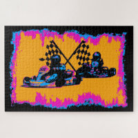 Race to the Finish - Go Kart Racers Jigsaw Puzzle