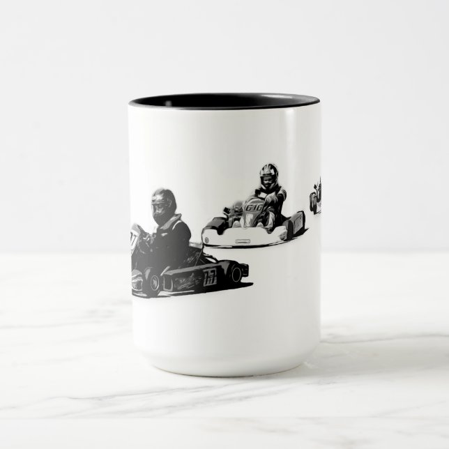 Race to the Finish - Go Kart Racers  Mug (Center)