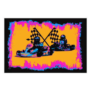 Race to the Finish - Go Kart Racers  Photo Print