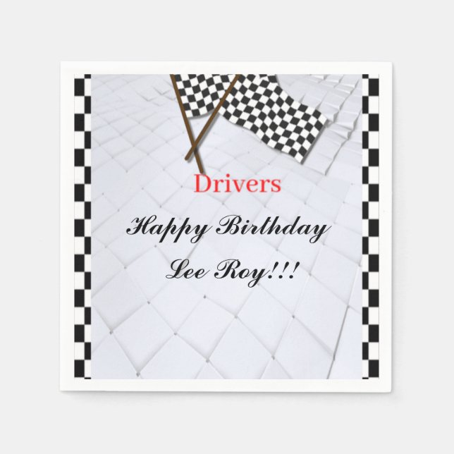 Race to Victory Theme Napkin (Front)