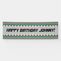 Race Track Birthday Banner, Customise it!