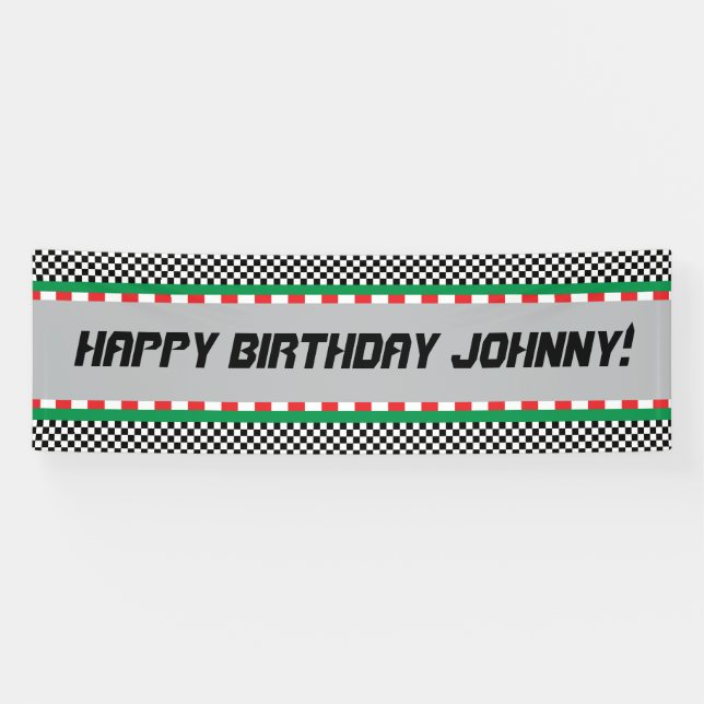 Race Track Birthday Banner, Customise it! Banner (Horizontal)
