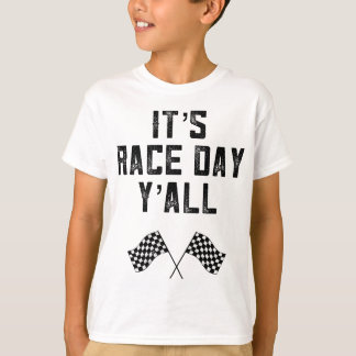 Race Track Chequered Flag Fast Cars Its Race Day Y T-Shirt