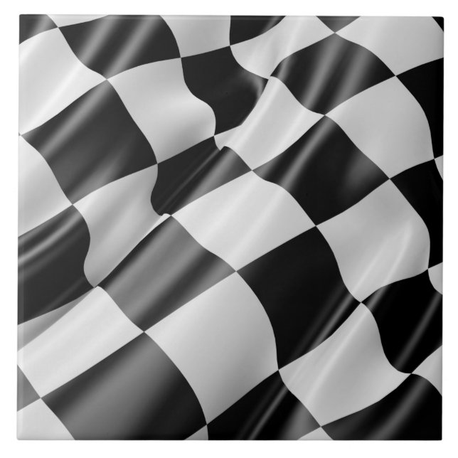 Race Track Flag Ceramic Tile (Front)