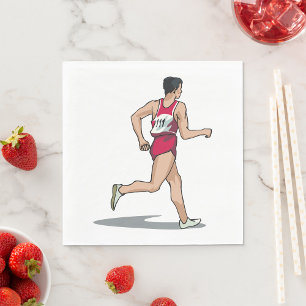 Race Walker Athlete Sports Runner in Motion  Napkin