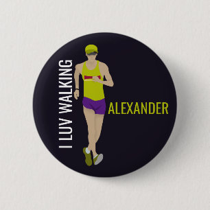 Race Walking 6 Cm Round Badge