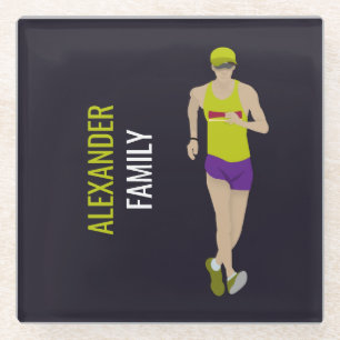 Race Walking Glass Coaster
