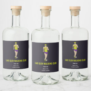 Race Walking Liquor Bottle Label