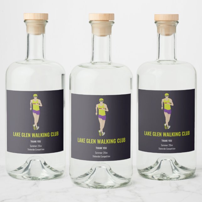Race Walking Liquor Bottle Label (Bottles)