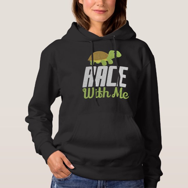 Race With Me Turtle Marathon Runner Hoodie (Front)