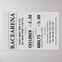 RACEARENA TICKET OFFICE BILL DANBURY FAIR POSTER 2