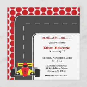 Racecar Birthday Invitation