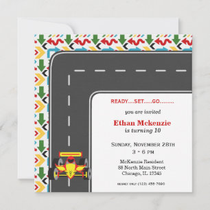 Racecar Birthday Invitation