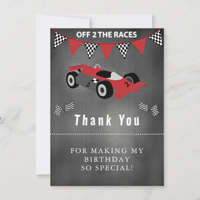 Racecar Birthday Thank You (Front)
