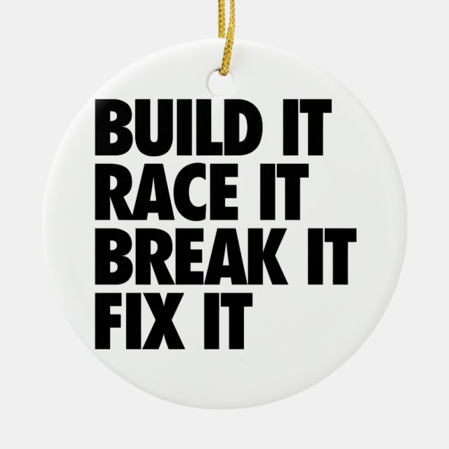 RaceCar Ceramic Tree Decoration (Front)